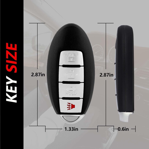 Key Fob Remote Replacement for 2014 2015 2016 Infiniti JX35 QX60 Nissan Altima Maxima 4 Buttons 433MHz
