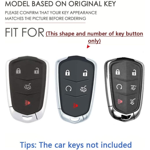 Plating TPU 4/5/6 Button Key Fob Cover for Cadillac Escalade CTS 2015-2019 SRX XT5 ATS STS CT6 Accessories