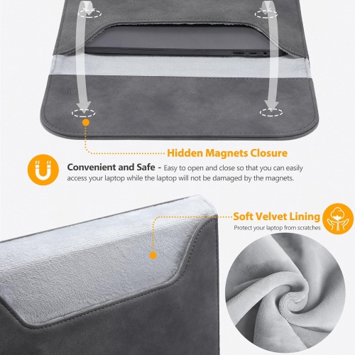 15 Inch Laptop Sleeve Bag for MacBook Air 15.3/15 M3/M2 Chip A3114 A2941 2023-2024, 15-inch Surface Laptop