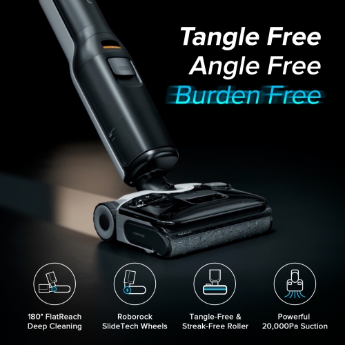 Roborock F25 ACE Cordless Wet Dry Vacuum Cleaner, Floor Washer, Smooth Maneuvers with Al Enhanced SlideTech 2.0, Zero-Tangle & Streak-Free