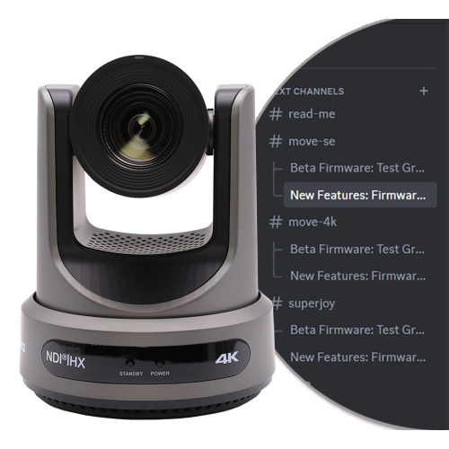 PTZOptics Move Wired Indoor 4KUHD IP Camera - Gray