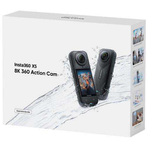 Insta360 X5 Waterproof 8k 360° Sports Camera Essentials Bundle