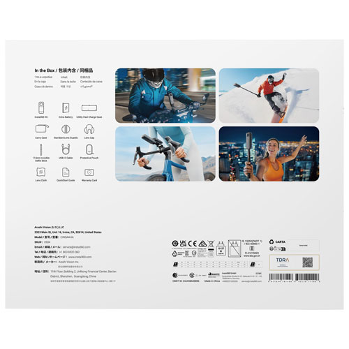 Ensemble d'articles essentiels pour la caméra de sport étanche 8K 360° X5 d'Insta360