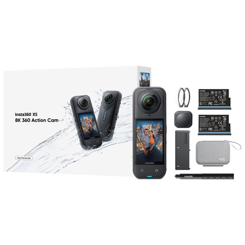 Insta360 X5 Waterproof 8k 360° Sports Camera Essentials Bundle