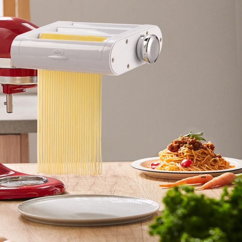 Ensemble 3-en-1 d'Antree pour batteur sur socle de KitchenAid – Comprend un rouleau à pâtes, un coupe-spaghetti et un coupe-fettuccine avec brosse de