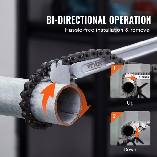 VEVOR 48 inch Chain Wrench,Chain Pipe Wrench, 13.4 inch Diameter Capacity,CRV Reversible Pipe Fitting Tool Wrench with High Strength Jaw and