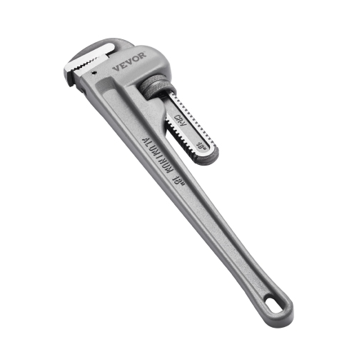 VEVOR  18" Pipe Wrench, Aluminum Straight Pipe Wrench, Adjustable Plumbing Wrench, w High Strength Jaw And Ergonomic Handle, Easy to Carry, Hangable