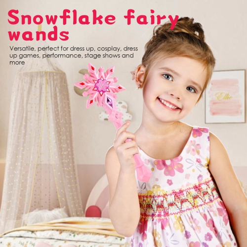 Snowflake Wand with Sound, Fairy Magic Wand with Light and Music, Girls Dress-Up Toys
