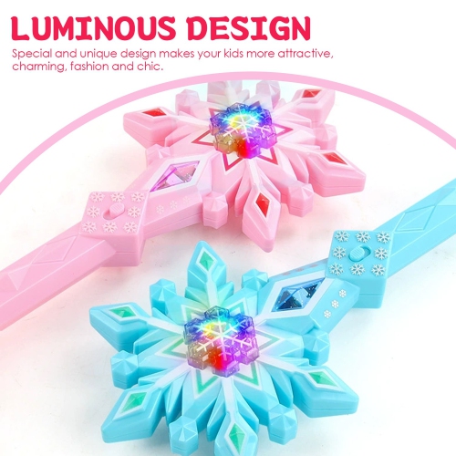Snowflake Wand with Sound, Fairy Magic Wand with Light and Music, Girls Dress-Up Toys