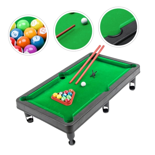 Mini Toy Pool Table, Portable Billiard Toy Set, Great Gift for Boys and Girls