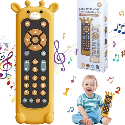 Soft Silicone Music Teething Toys, Toy Remote Control, Giraffe Teething Toy Set, Suitable Gifts for Boys and Girls