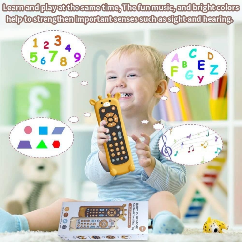 Soft Silicone Music Teething Toys, Toy Remote Control, Giraffe Teething Toy Set, Suitable Gifts for Boys and Girls