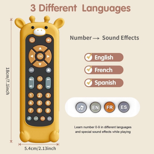 Soft Silicone Music Teething Toys, Toy Remote Control, Giraffe Teething Toy Set, Suitable Gifts for Boys and Girls