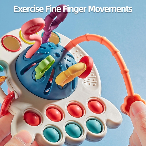 Montessori Pull Rope Toys, Acupressure Toys, Birthday Gifts for 1-2 Year Old Boys and Girls