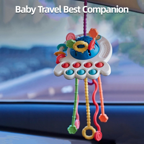 Montessori Pull Rope Toys, Acupressure Toys, Birthday Gifts for 1-2 Year Old Boys and Girls