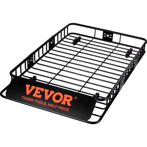 VEVOR 64" x 39" x 6" Roof Rack Cargo Basket, Rooftop Cargo Carrier with Extension, Heavy-duty 200 LBS Capacity Universal Roof Rack Basket, Luggage