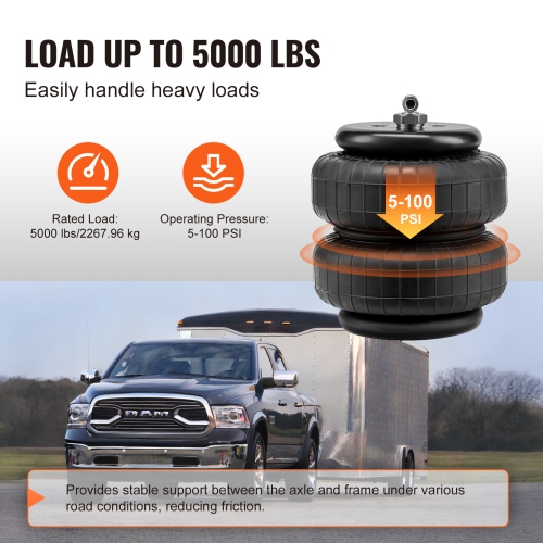 VEVOR 5000 lbs Loading Air Bag Suspension Kit, Air Springs Suspension Bag Kit Compatible with 1999-2004 Ford F250/F350 2WD 4WD, 2008-2010 Ford