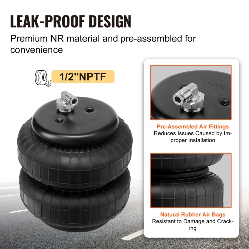 VEVOR 5000 lbs Loading Air Bag Suspension Kit, Air Springs Suspension Bag Kit Compatible with 1999-2004 Ford F250/F350 2WD 4WD, 2008-2010 Ford