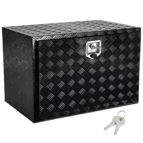 VEVOR 48" x 17" x 18" Underbody Truck Box, Pickup Storage Box, Heavy Duty Aluminum Diamond Plate Tool Box with Lock and Keys, Waterproof Trailer