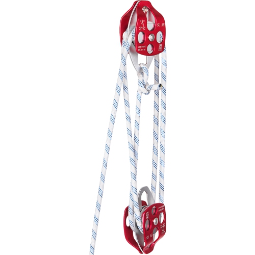 VEVOR  0.43-0.5Inch 100-200Ft Twin Sheave Block And Tackle Twin Sheave Block With Braid Rope 30-35Kn 6600-7705Lbs Double Pulley Rigging (1/2" X 200')
