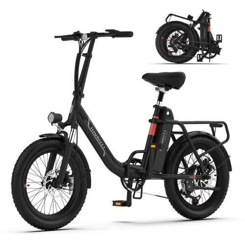 Image 1 of 12.. INVANTI Adult Folding E-Bike – 500W Motor, 72KM Max Range, 20"x3" Fat Tires, Front Suspension, 7-Speed Gear | Urban Commute & Off-Road Exploration