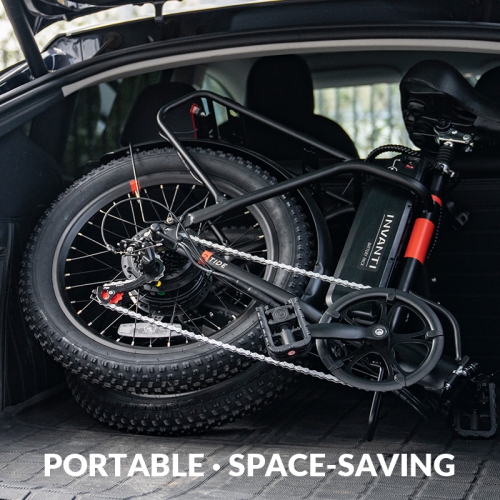 INVANTI Adult Folding E-Bike – 500W Motor, 72KM Max Range, 20"x3" Fat Tires, Front Suspension, 7-Speed Gear | Urban Commute & Off-Road Exploration