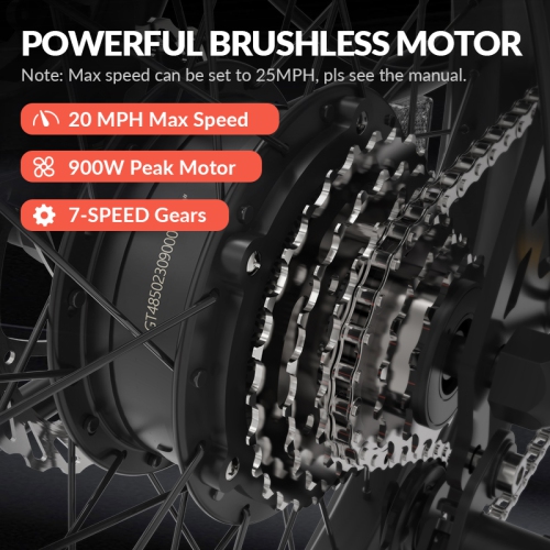 INVANTI Adult Folding E-Bike – 500W Motor, 72KM Max Range, 20"x3" Fat Tires, Front Suspension, 7-Speed Gear | Urban Commute & Off-Road Exploration