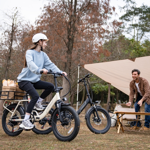 INVANTI Adult Folding E-Bike – 500W Motor, 72KM Max Range, 20"x3" Fat Tires, Front Suspension, 7-Speed Gear | Urban Commute & Off-Road Exploration