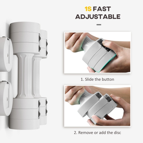 Ensemble de deux haltères réglables 11 lb de Soozier, poids pour les mains avec 12 plaques de poids et poignées antidérapantes, pour hommes et