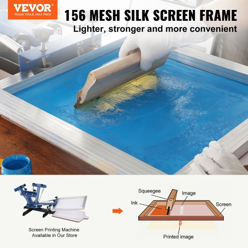 VEVOR 10x14inch Screen Printing Kit, 6 Pieces Aluminum Silk Screen Printing Frames, Silk Screen Printing Frame with 156 Count Mesh, High Tension