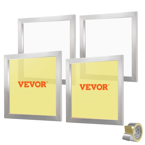 VEVOR 20x20inch Screen Printing Kit, 4 Pieces Aluminum Silk Screen Printing Frames, Silk Screen Printing Frame with 110 Count Mesh, High Tension