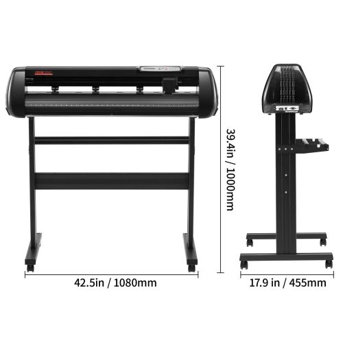 VEVOR 34in Vinyl Cutter Machine, Offline Bluetooth Cutting Plotter Machine, 400in/10m Steel Roller Shaft Adjustable Speed Force, SignMaster Software