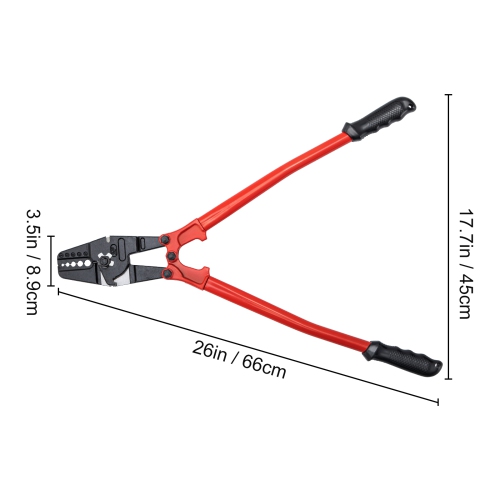 VEVOR 24" Hand Swager Cable Wire Rope Cutter Swage 1/16" 3/32" 1/8" 5/32" 3/16" Aluminum Sleeves Copper