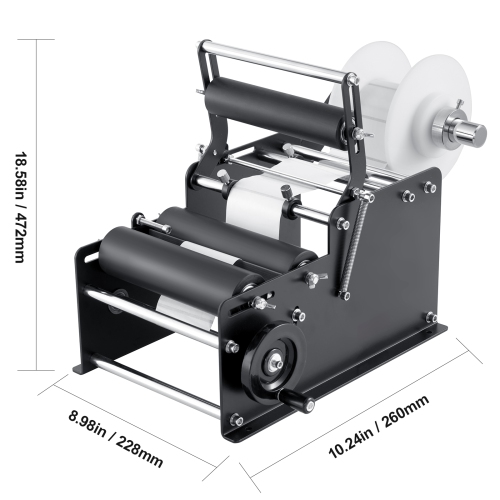 VEVOR 15-20pcs/min Manual Round Labeling Machine, Bottle Label Applicator, Adjustable Manual Round Bottle Labeler Suitable for Bottle Diameter