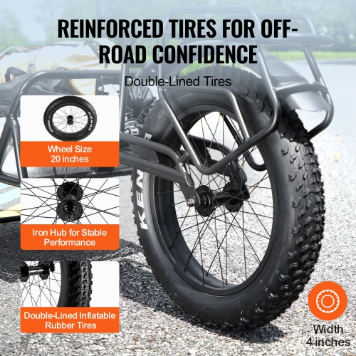 VEVOR Bike Cargo Trailer, 70 lbs Load Capacity, Heavy-Duty Bicycle Wagon Cart, Compact Storage Structure with Universal Hitch, 20" Wheels, Fits Most