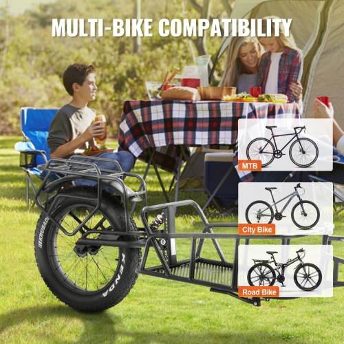 VEVOR Bike Cargo Trailer, 70 lbs Load Capacity, Heavy-Duty Bicycle Wagon Cart, Compact Storage Structure with Universal Hitch, 20" Wheels, Fits Most