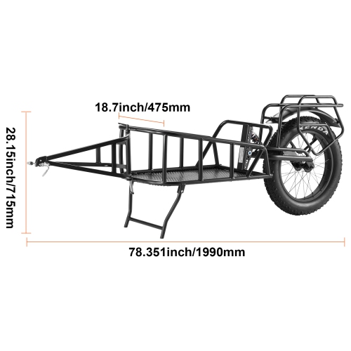 VEVOR Bike Cargo Trailer, 70 lbs Load Capacity, Heavy-Duty Bicycle Wagon Cart, Compact Storage Structure with Universal Hitch, 20" Wheels, Fits Most