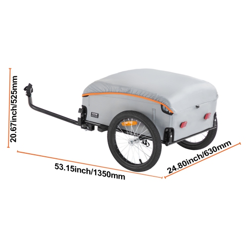 VEVOR Bike Cargo Trailer, 88/100/160 lbs Load Capacity, Heavy-Duty Bicycle Wagon Cart, Foldable Compact Storage with Universal Hitch