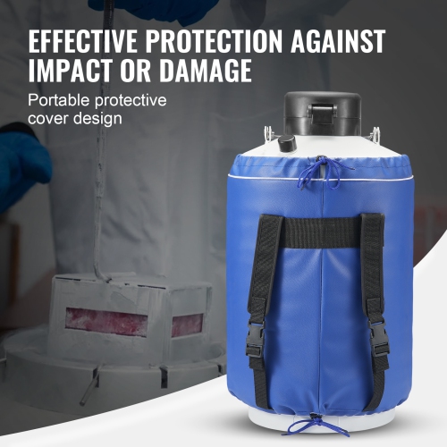 VEVOR 10 L Aluminum Alloy Liquid Nitrogen Container, LN2 Tank Dewar with 6 Canisters and Carry Bag with Straps, Cryogenic Tank for Beauty Industry,