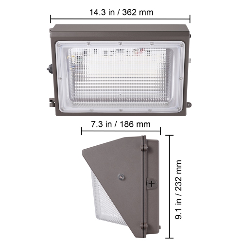 VEVOR 120W 11000LM LED Wall Pack Lights,5000K Commercial Outdoor Lights Security Lighting Fixture, with Intelligent Light Sensing 240 LED beads