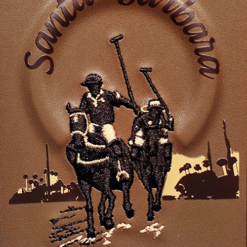 Santa Barbara Virgil Series Brown Embroidered Leather Magsafe Case for iPhone 16 Pro