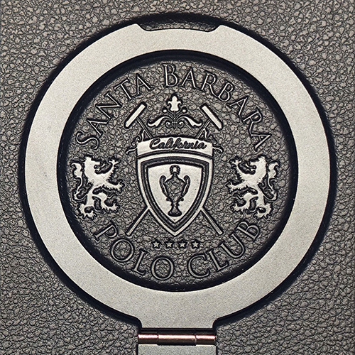 Santa Barbara Primo Series Black Magnetic Ring Kickstand Leather Case for iPhone 16 Pro