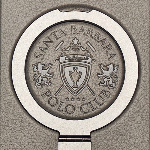 Santa Barbara Primo Series Grey Magnetic Ring Kickstand Leather Case for iPhone 16 Pro