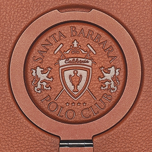 Santa Barbara Primo Series Brown Magnetic Ring Kickstand Leather Case for iPhone 16 Pro