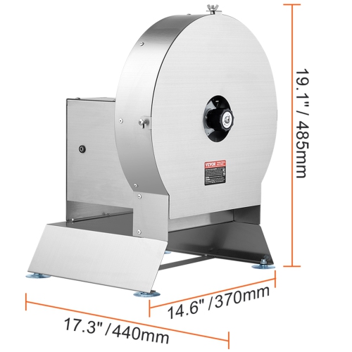 VEVOR Electric Vegetable Slicer, 0-0.5"/0-12mm Thickness Adjustable Commercial Slicer Machine, Convertible to Manual, Stainless Steel Food Cutter