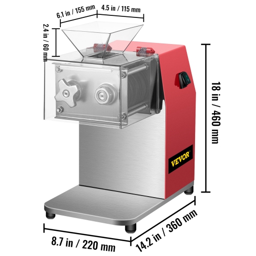 VEVOR 850W Commercial Meat Cutting Machine, 551 Lbs/H Meat Shredding Machine,3.5mm Blade Electric Meat Cutter, Stainless Steel Restaurant Food