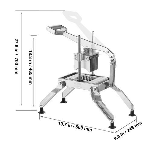 VEVOR 1/4 and 1/2 inch Commercial Vegetable Slicer, Tomato Slicer, Stainless Steel and Aluminum Alloy Vegetable Cutter Slicer, Manual Tomato Slicer