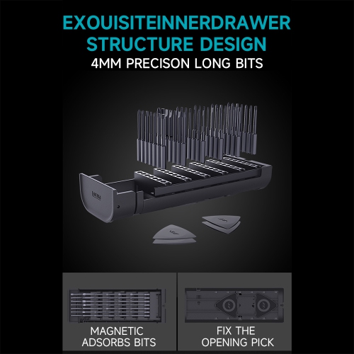 Precision Screwdriver Set 60-Pieces Hobby and Repair Set DIY PC Phone Hardware Electronic Devices Repair Watch Portable Compact 4mm Bits Slim