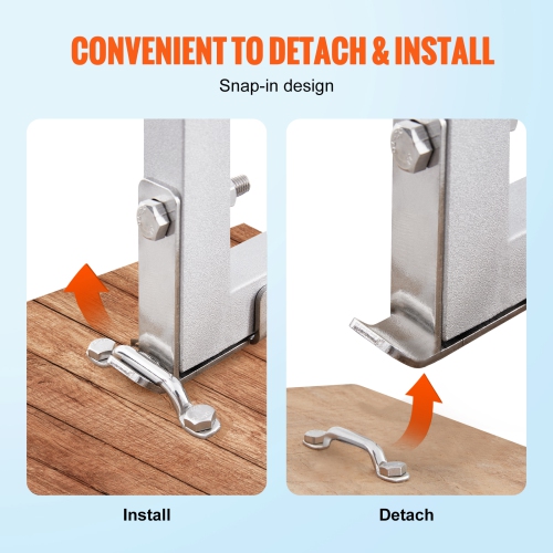 VEVOR 500 lbs Load Capacity Dock Ladder, Removable 4 Steps, Aluminum Alloy Pontoon Boat Ladder with 3.1'' Wide Step & Nonslip Rubber Mat, for