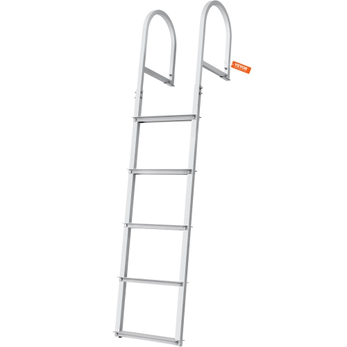 VEVOR  500 Lbs Load Capacity, Dock Ladder, Removable 5 Steps, Aluminum Alloy Pontoon Boat Ladder w 3.1" Wide Step & Nonslip Rubber Mat, For
